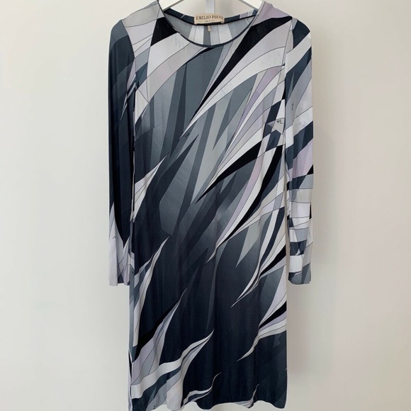 EMILIO PUCCI BLACK MULTI DRESS MODEL 46RL22 SIZE IT 42 / US 8 - Picture 10 of 16